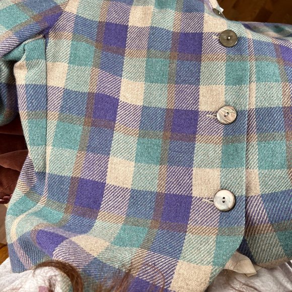 Vintage Union Made Plaid Oversized Cropped Blazer Jacket Coat Preppy Academia - Picture 7 of 8